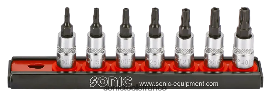 Sonic jeu de douilles à embouts 1/4" tx 5 lobes sur rail 7 pcs classique N8FZ60374