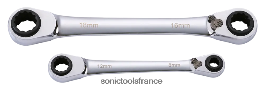 Sonic Jeu de clés à cliquet 4 en 1 dans un étui 2 pièces pratique N8FZ60335