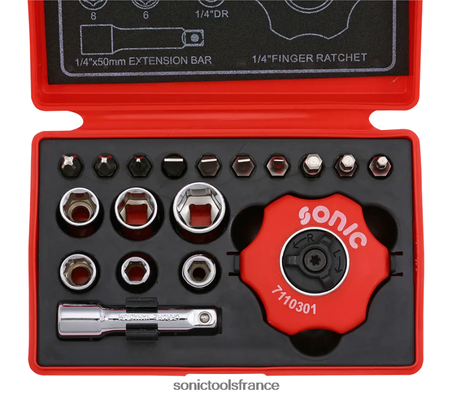 Sonic jeu de cliquets à disque 1/4" 19 pcs classique N8FZ60330