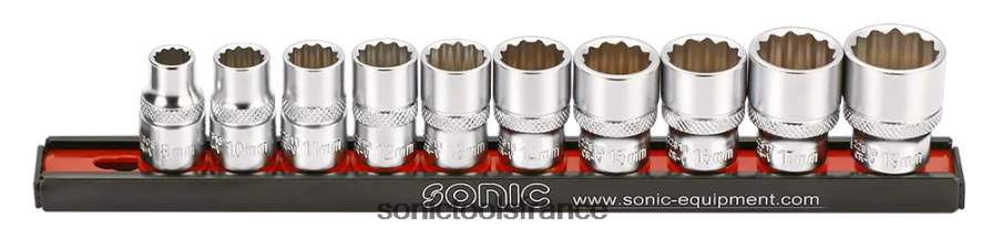 Sonic jeu de douilles à flanc 3/8" 12 pts sur rail 10 pcs dernier N8FZ60935