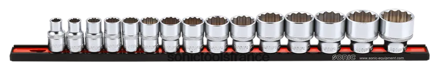 Sonic jeu de douilles (sae) sur rail 1/2" 15 pcs pratique N8FZ60941