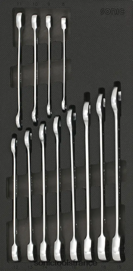 Sonic 12pt. jeu de cliquets à anneau plat sfs 1/3 12pcs dernier N8FZ60205