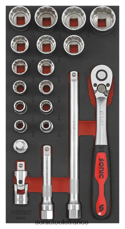 Sonic jeu d'accessoires 1/2" (sae) sfs 1/3 20 pcs dernier N8FZ60209