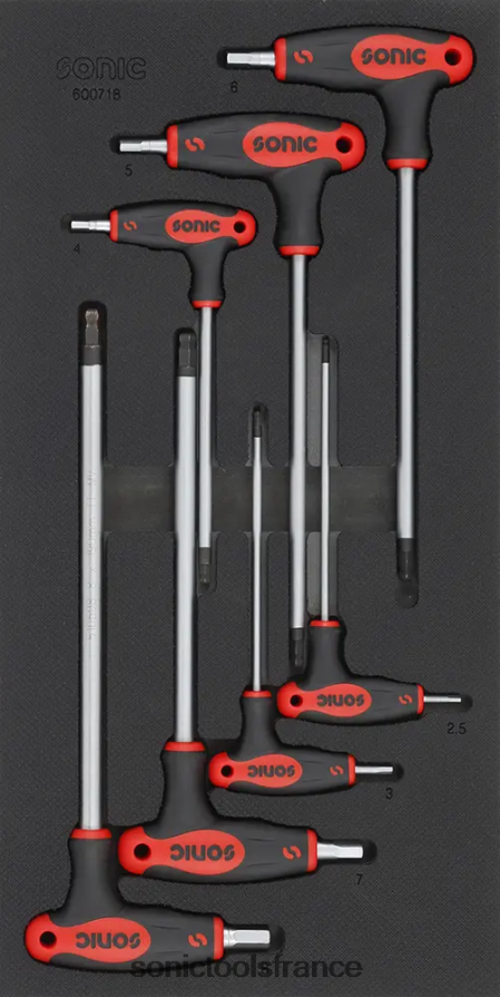 Sonic jeu de clés hexagonales à poignée sphérique sfs 1/3, 7 pièces pratique N8FZ60813