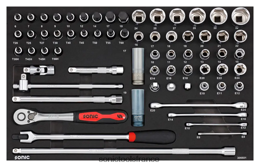 Sonic ensemble combiné 1/2" sfs 66-pcs pratique N8FZ60841