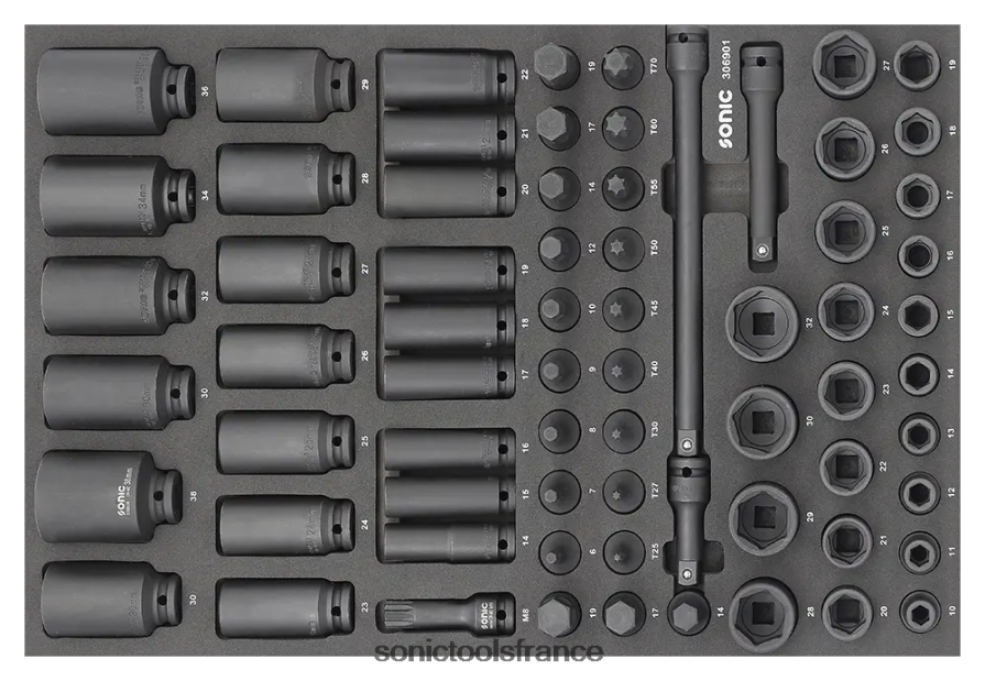 Sonic jeu de douilles à chocs 1/2" sfs 69 pcs (usage intensif) classique N8FZ60868