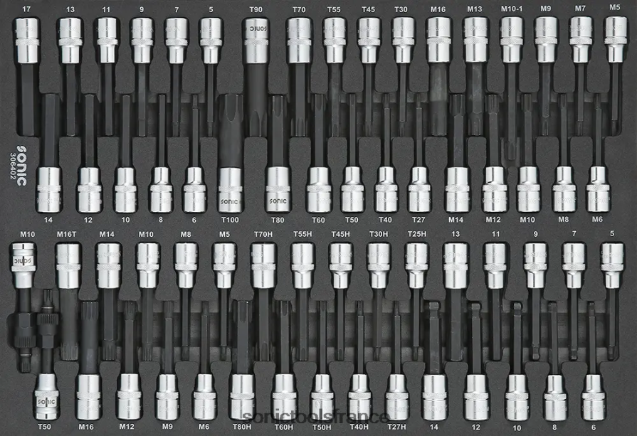 Sonic jeu de douilles à embouts 1/2" sfs 64 pcs classique N8FZ60222