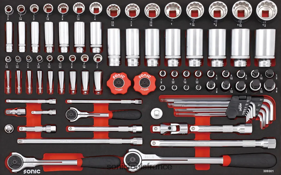 Sonic jeu de douilles (sae) 12pt. 1/4" 3/8" 1/2" SF 93 pièces pratique N8FZ60889