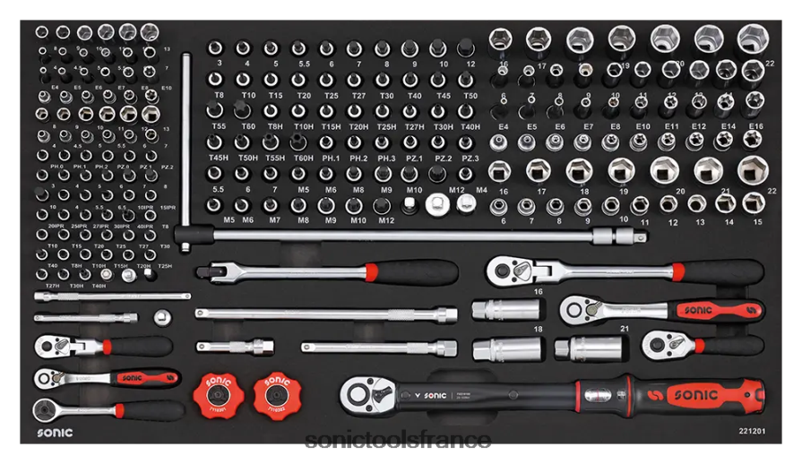 Sonic jeu de douilles 1/4" et 3/8" sfs 212 pcs classique N8FZ60916