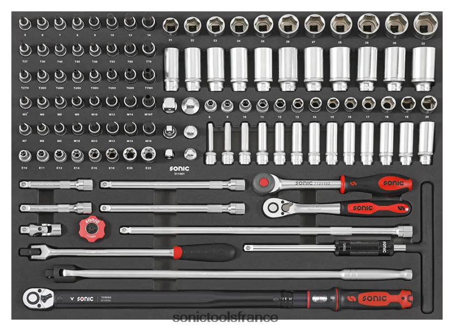 Sonic ensemble combiné 1/2" sfs 115pcs (usage intensif) classique N8FZ60258