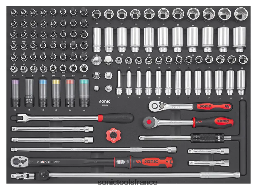 Sonic ensemble combiné meva 121 pièces 1/2" classique N8FZ60262