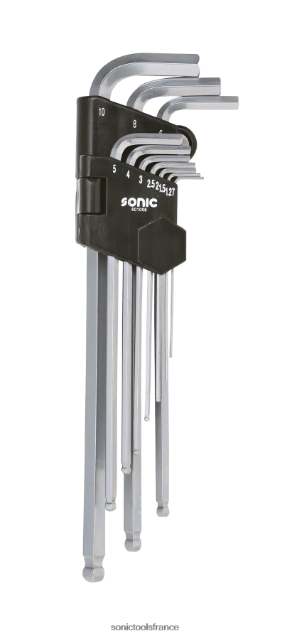 Sonic jeu de clés extra longues à bille hexagonale, 10 pièces fiable N8FZ60986