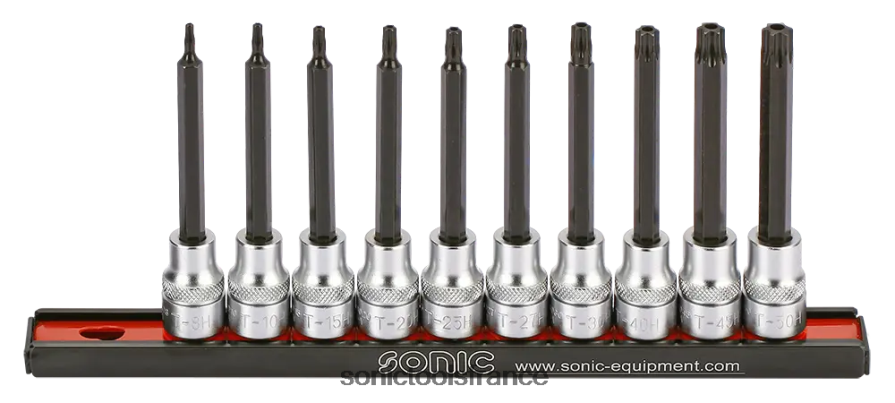 Sonic jeu de douilles à embouts 3/8" tx inviolables longues sur rail 10-pcs pratique N8FZ602157