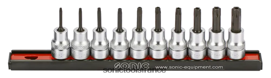 Sonic jeu de douilles à embouts 3/8" tx inviolables sur rail 10-pcs fiable N8FZ602158