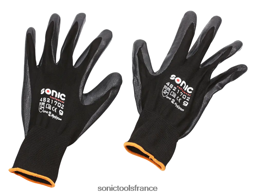 Sonic paire de gants enduits de nitrile doublure en nylon taille 9 (l) classique N8FZ60718